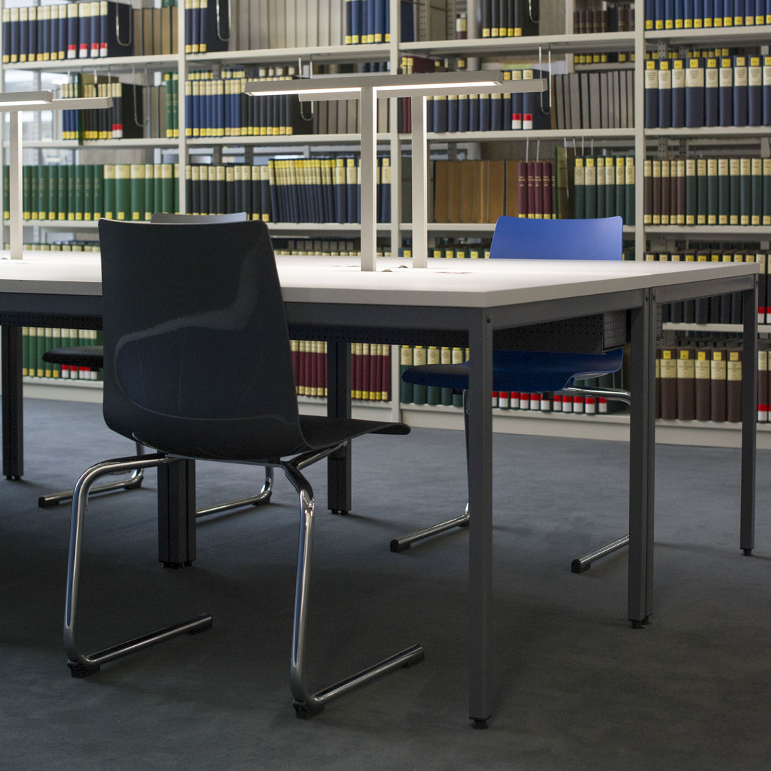 A picture of a study area in the Mathematics/Physics Departmental Library